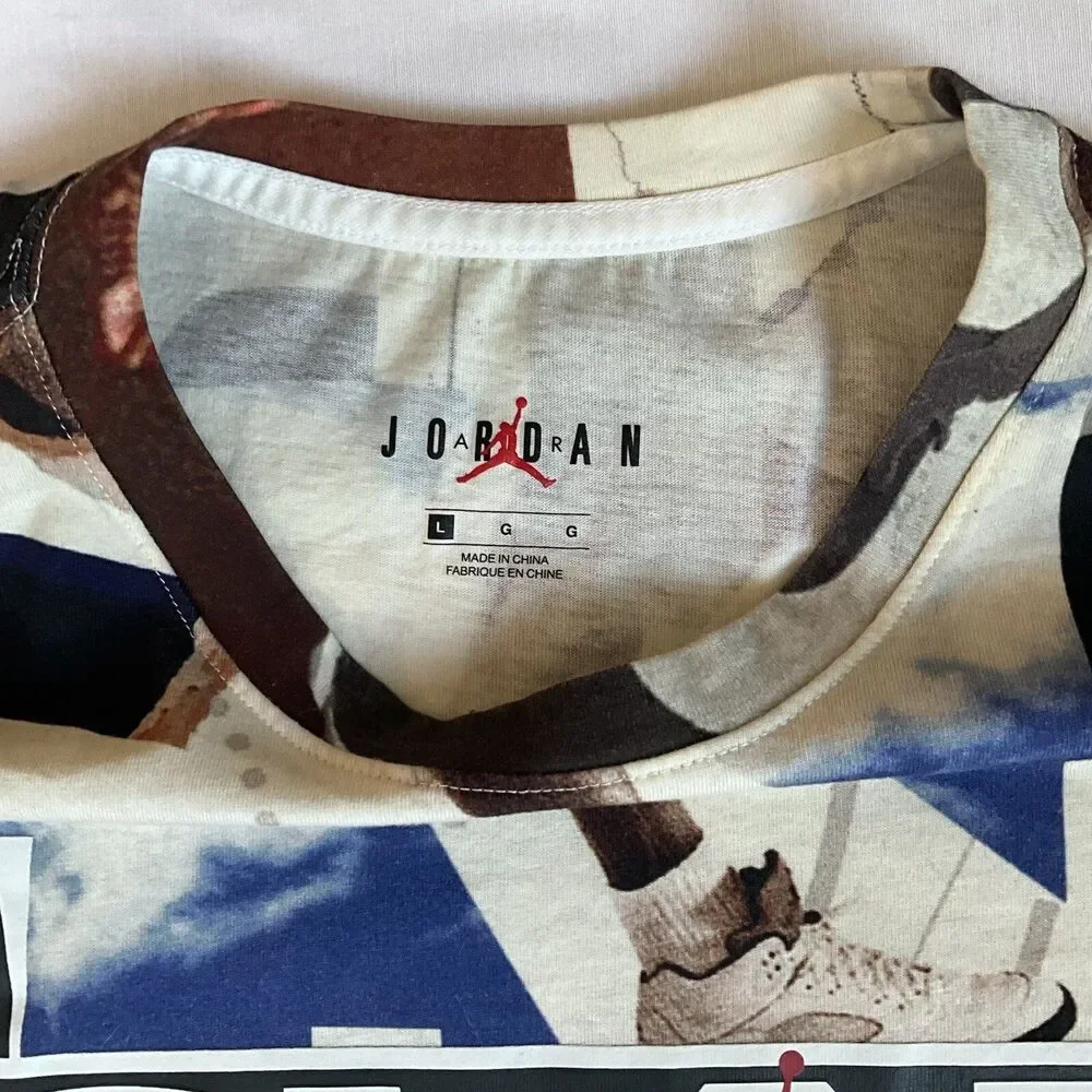 Retro Jordan Men's Large 360 Slam Dunk Tee All Over Print Nike Air T-Shirt